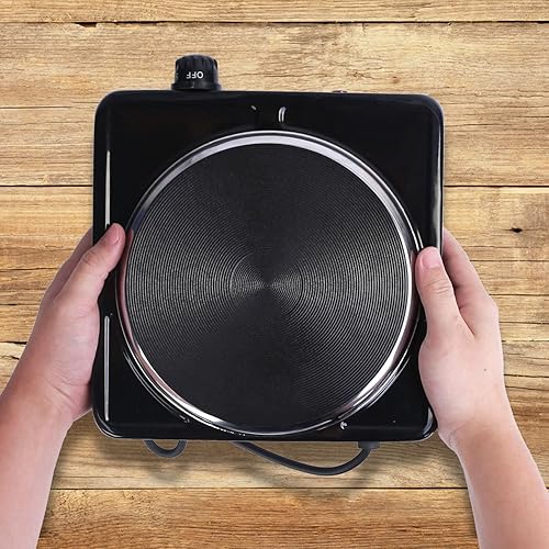 Miniatura 48 de Estufa eléctrica portátil, estufa eléctrica de doble quemador de 2000 W, quemadores infrarrojos para cocinar, quemadores dobles con placa de vidrio