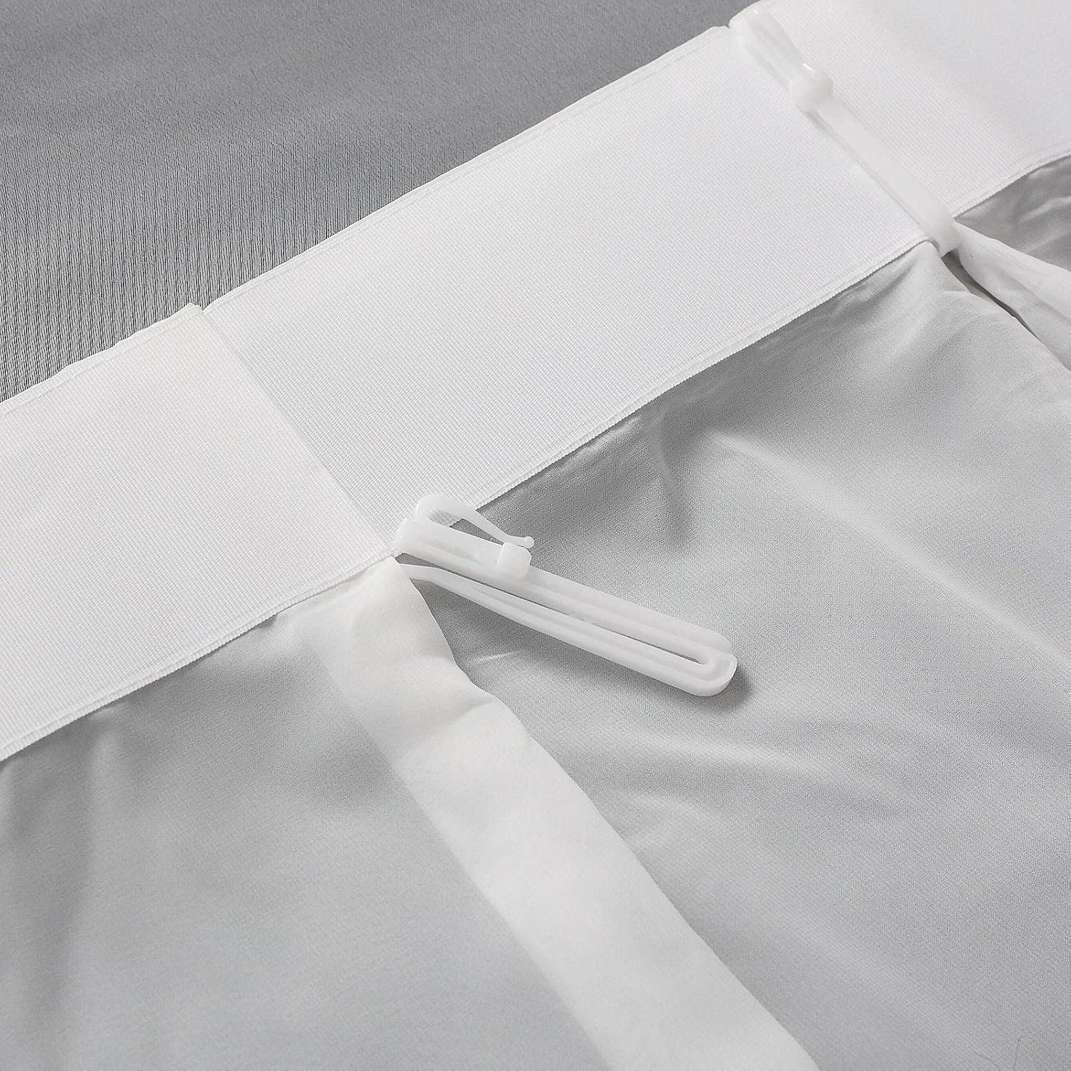 ChadMade Semi Pinch Pleat Sheer for Traverse Rod, Privacy Protection Sheer Drape, Pinch Pleat Sheer for Bedroom Living Room Kitchen Hotel Office French Door 50" W x 63" L Inch, 1 Panel, White