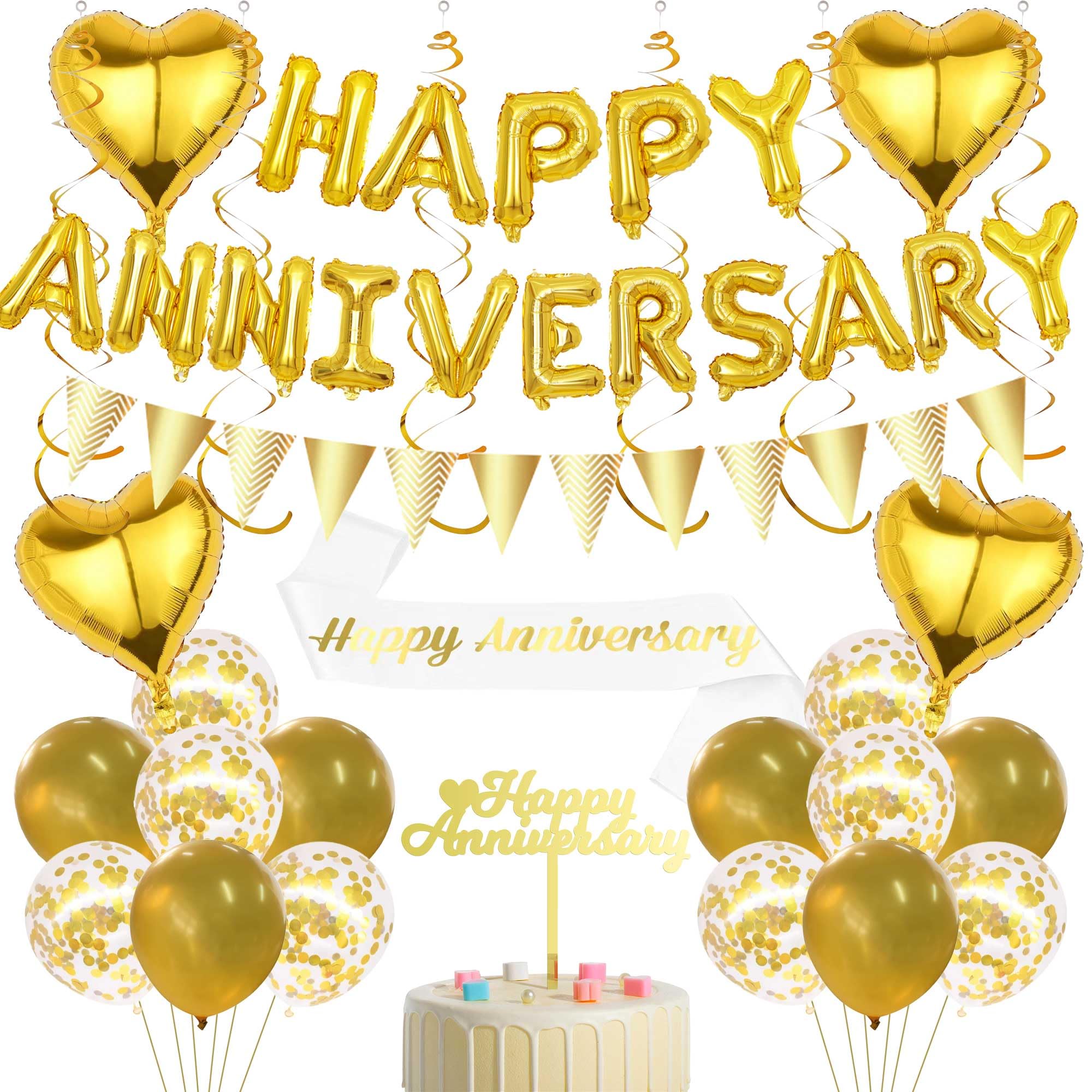 Happy Anniversary Banner Wedding Decorations