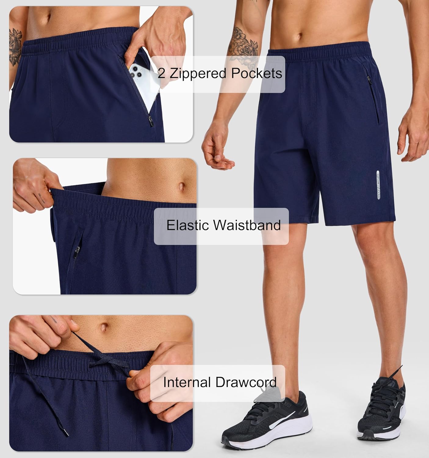 Men's Workout Gym Shorts 7 Inch Lightweight Athletic Shorts Quick Dry Running Shorts with Pockets - Image 4