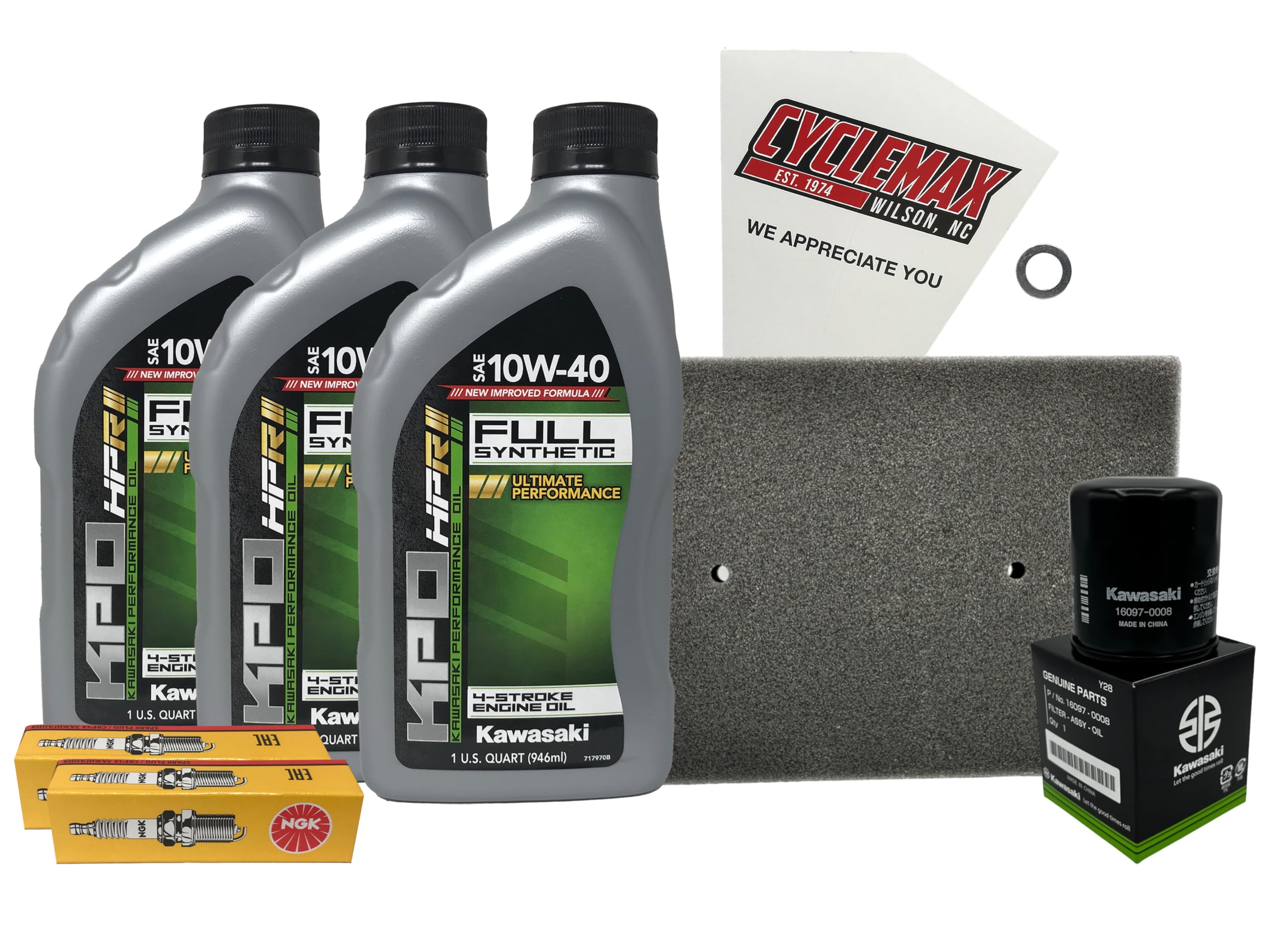 Cyclemax Full-Synthetic KPO Tune-Up Kit compatible with 2013-2017 Kawasaki NINJA 300