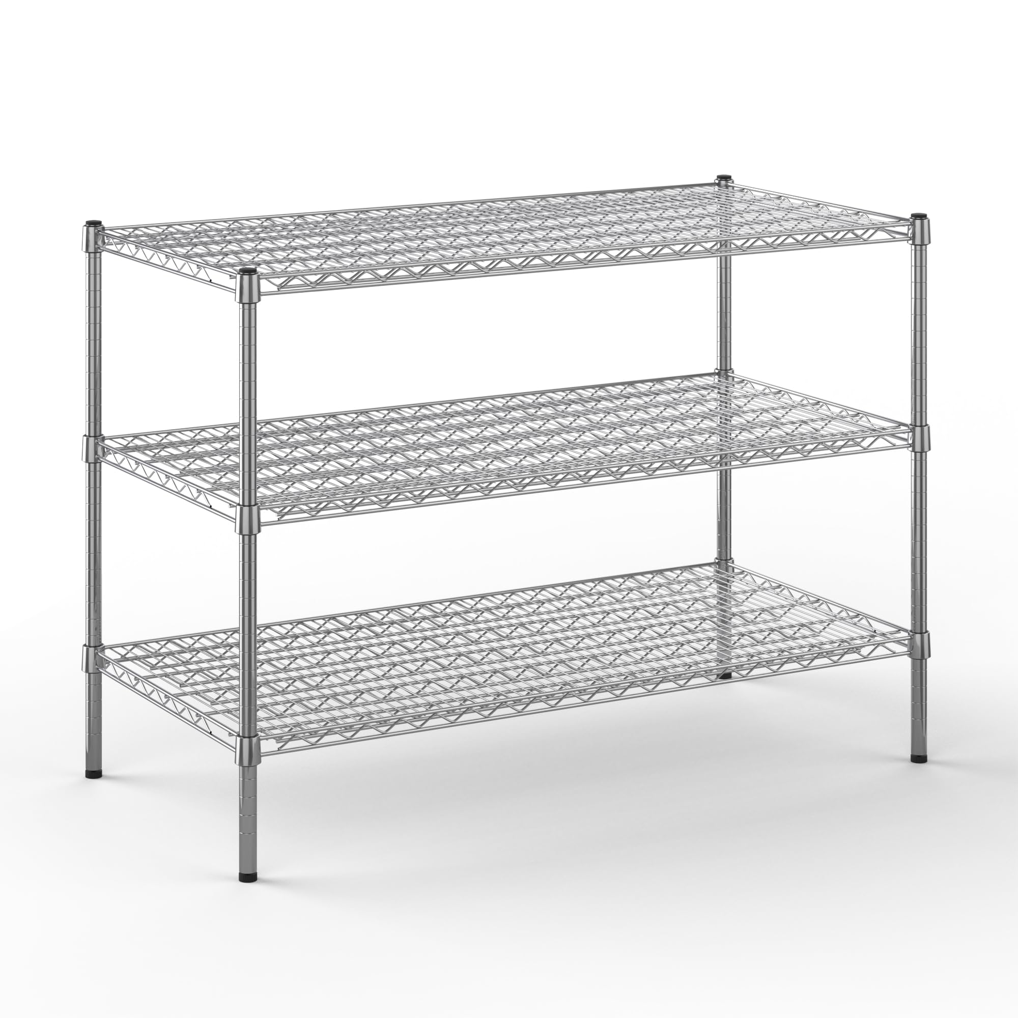 24" Deep x 48" Wide x 34" Height Wire Shelving Kit | 3-Tier | NSF Commercial Storage Rack Unit