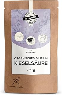 Kieselsäure Pulver 750 g Beutel | Organisches Silizium | Natürliche Kieselerde aus Kieselalgen | Diatomaceous earth | Hau...