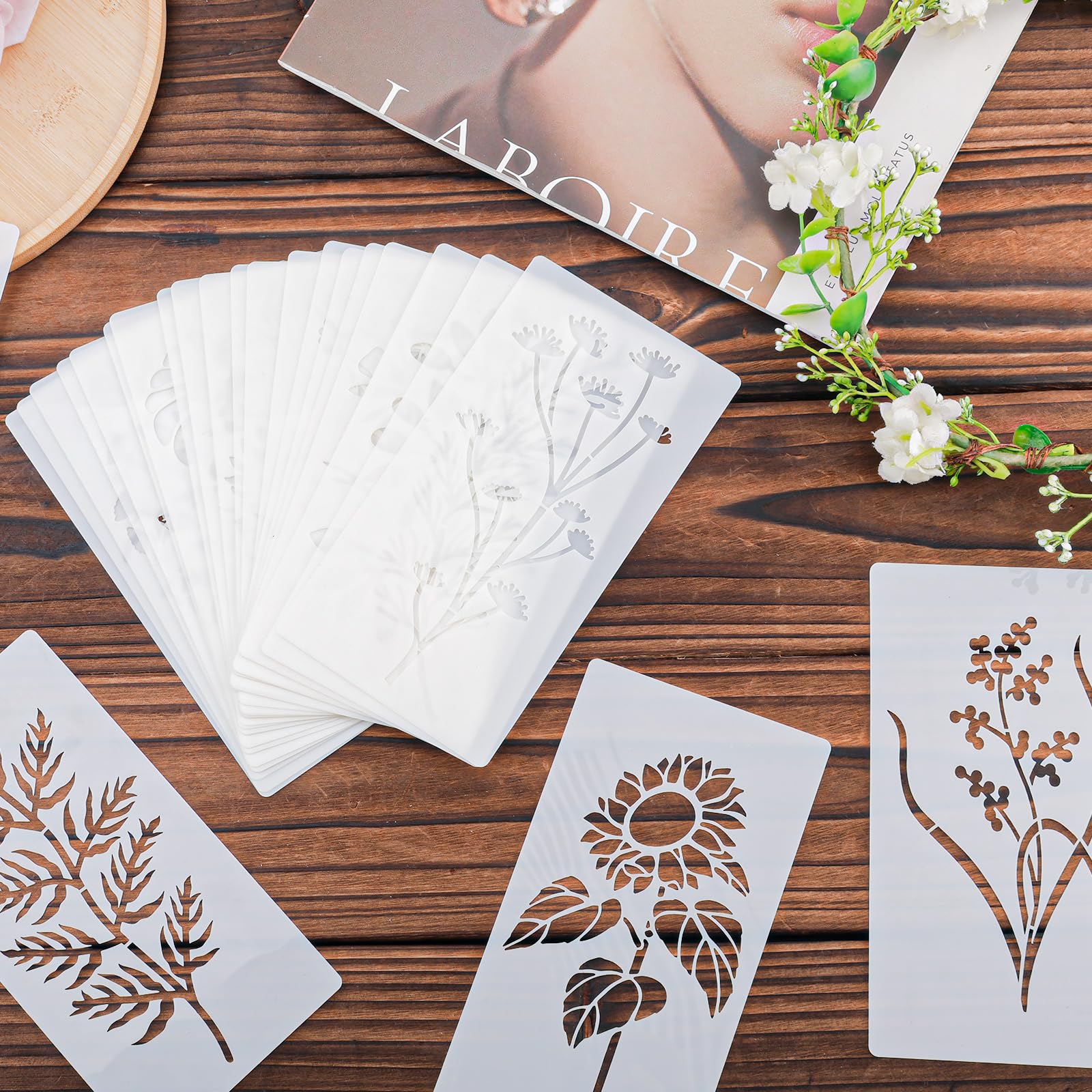 POCHOIRS POUR PEINDRE Sur Le Mur Pochoir De Peinture De Fleurs Les Fleurs EUR 7,72 - PicClick FR