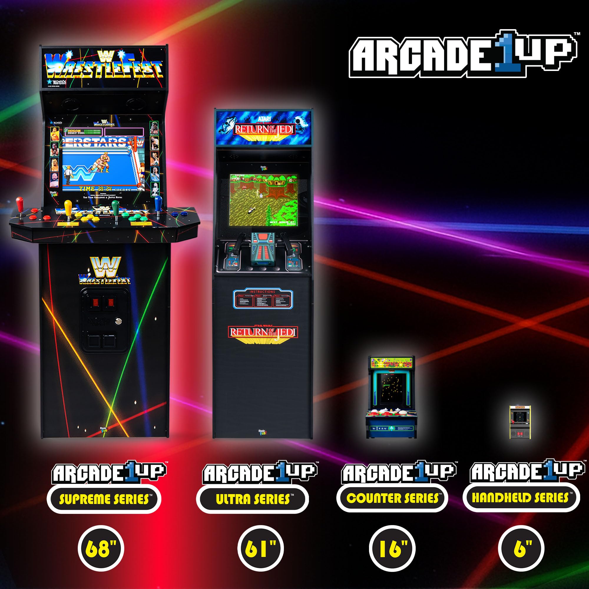 Arcade Classics Maszyna do gier Atari Centipede Counter, 5 gier, ekran ciekłokrystaliczny 20 cm, mini szafka, przenośna gra, retro, konsola na blat, dekoracja piwnicy, męska jaskinia