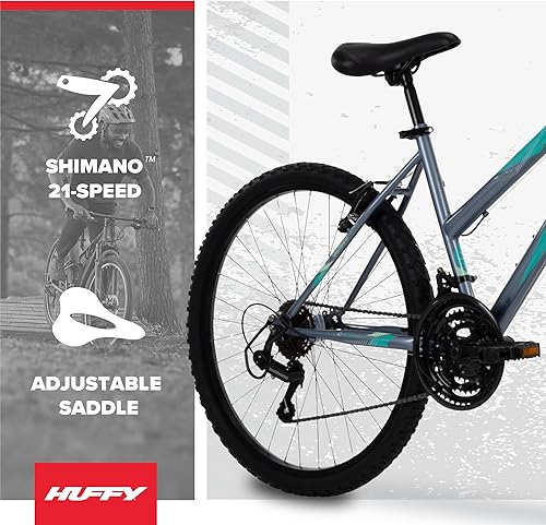 Miniatura 82 de Huffy Stone Mountain Hardtail Mountain Bike for Boys/Girls/Men/Women, 20"/24"/26" Sizes, 6 or 21 Speed Shimano Twist Shifting, Front or Dual