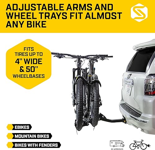 Miniatura 9 de Saris Superclamp Bike Hitch Car Rack, 2 a 4 bicicleta Opción de tamaño, además de carga y HdRv Opciones compatibles, acceso a escotilla, fácil