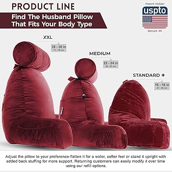 ✨ アリゾナマルーン　Husband Pillow XXL、大型クッション Amazon.com: Husband Pillow XXL – Reading Pillow Bed Chair with
