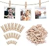 150 Pcs Small Wooden Clothes Pegs Mini Tiny Decorative Photo Pegs 2.5/3/3.5 cm LaundryClips for Hanging Photos, Pictures, Collages, Postcards, Gifts, Craft