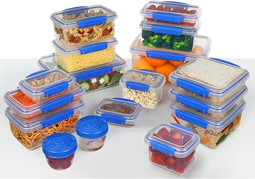 Miniatura 6 de Sistema KLIP IT Collection - Recipientes para almacenamiento de alimentos, 34 piezas, color azul