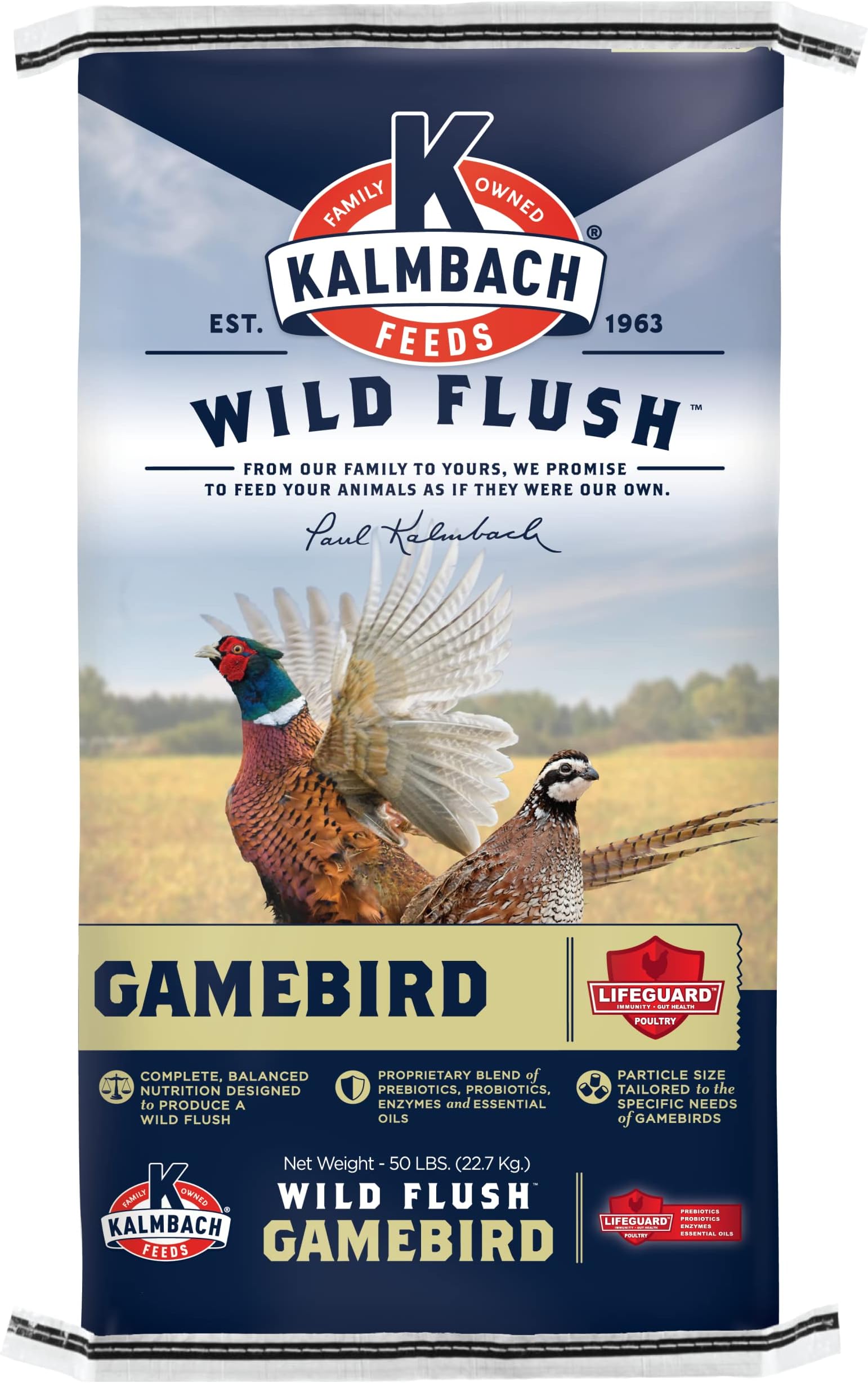 Kalmbach Feeds Wild Flush Game Bird Grower Crumbles with 18% Protein, 50 lb Bag