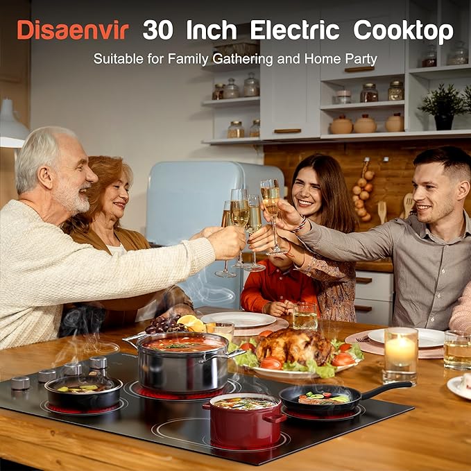Estufa Vitrocerámica 4 Puestos 30 Pulgadas Empotrable 220V miniatura 7