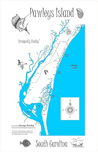Map Of Pawleys Island South Carolina Amazon.com: Pawleys Island, Sc: Framed Wood Map Wall Hanging : Handmade  Products
