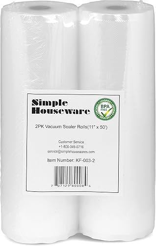 SimpleHouseware - Paquete de 2 bolsas selladoras al vacío de 11 x 50 pies total 100 pies