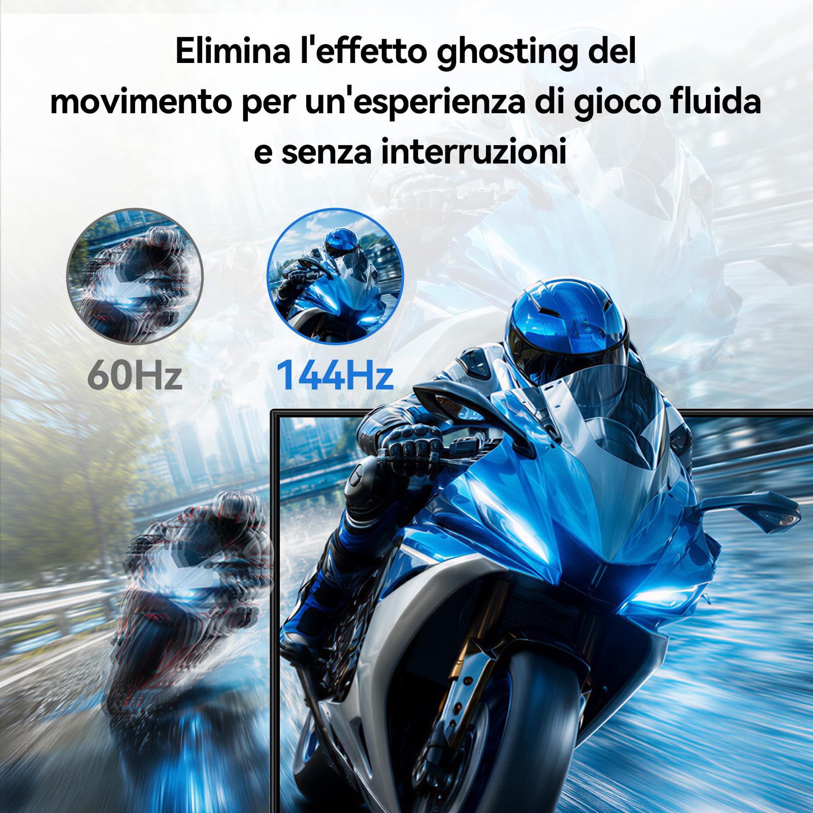 HKC 24 Pollici Full HD 1920x1080 Monitor Gaming, IPS 144Hz, Tempo di Risposta GTG 5ms, 99% sRGB, HDMI 1.4, Riduzione Luce Blu, Angolo di Visione 178°, Monitor per PC, Console e Ufficio
