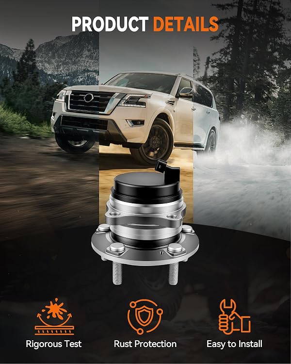 Aspligo 2Pcs 512326 Rear Wheel Bearing Hub Assembly Fit for Hyundai Santa Fe 2007-2020, Sport 2013-2018, for Kia Sorento 2011-2015, for Hyundai Veracruz 2007-2012, Santa Fe XL 2019, 5 Lug, w/ABS by Aspligo - Used condition - Image 7