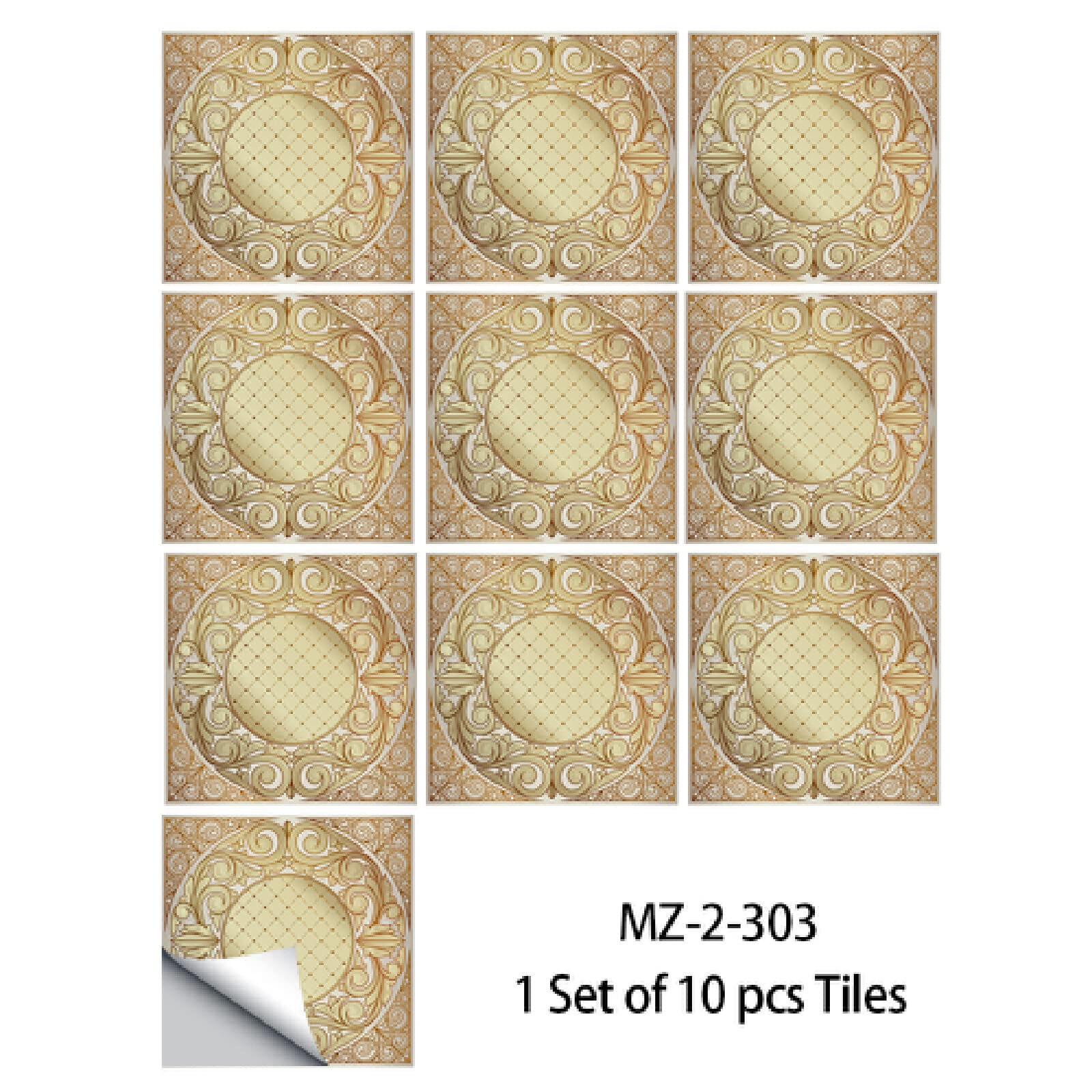 Stickers Muraux Cuisine Salle De Bain - Motif Mandala Jaune Vert - Vinyle Adhésif étanche - 10x240 Cm - 8