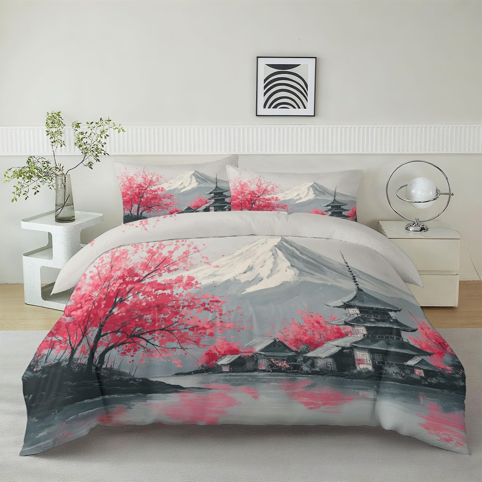 Housse de Couette Peinture Parure de lit Microfibre pour En finir avec les Draps Rêches