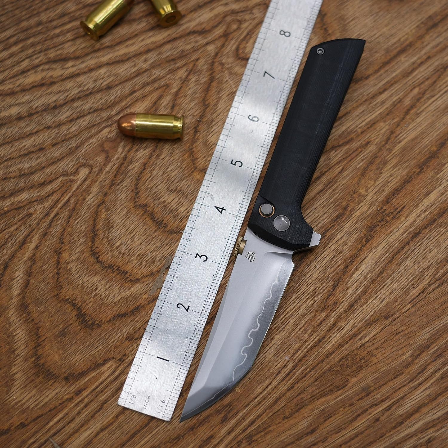 Chop 2 New.45-style thumb disc Pocket Knife for EDC 3.59" G10 handle SLD.Magic blade Tanto (Black)