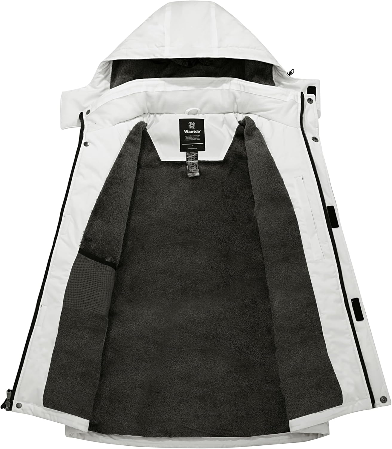 wantdo Men's Mountain Waterproof Ski Jacket Windproof Rain Jacket Winter Warm Hooded Coat - Image 3