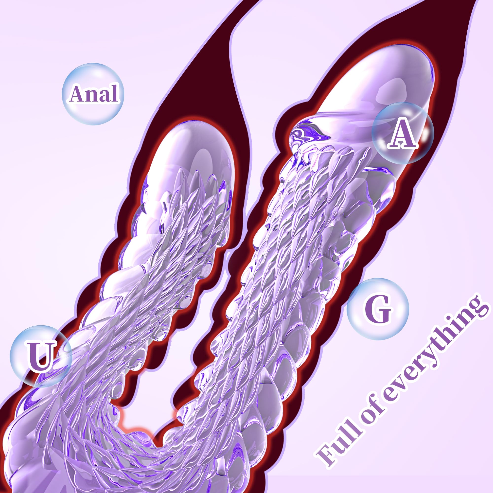 Realistic Dragon Double Ended Dildo for Beginners with Flared Suction Cup Base for Hands-Free Play, Flexible Monster Anal Dildo with Curved Shaft for Vaginal G-spot and Anal Play: 9 inches