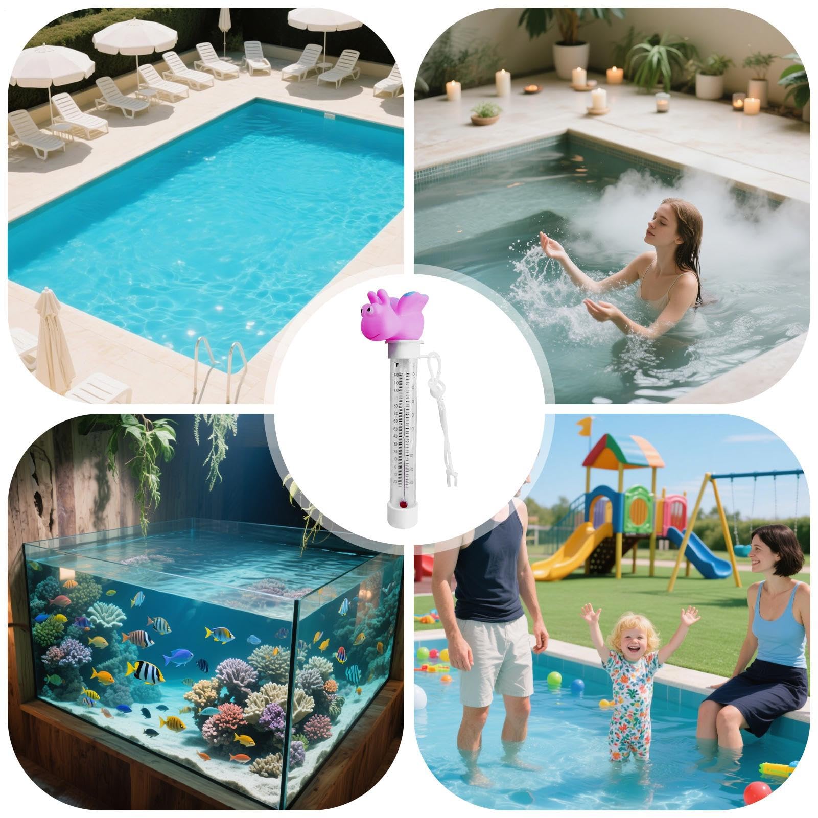 Misuratore per vasca idromassaggio - Cartoni animati Misuratore di temperatura galleggiante per vasca da bagno - Sensore di temperatura impermeabile per acquario Vasca da bagno Lago Spa da interno