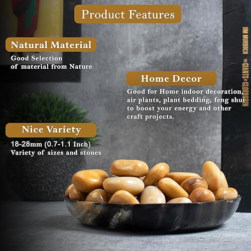 Miniatura 6 de Crocon Piedras y cristales de aventruine amarillo de 1 libra, a granel, más de 2000 quilates, piedra pulida, colección de rocas, jarrón de