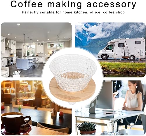 Miniatura 8 de AUNMAS Gotero de café con filtro para verter sobre el filtro, vidrio grueso, duradero, uso simple, extracción uniforme, ajuste universal,