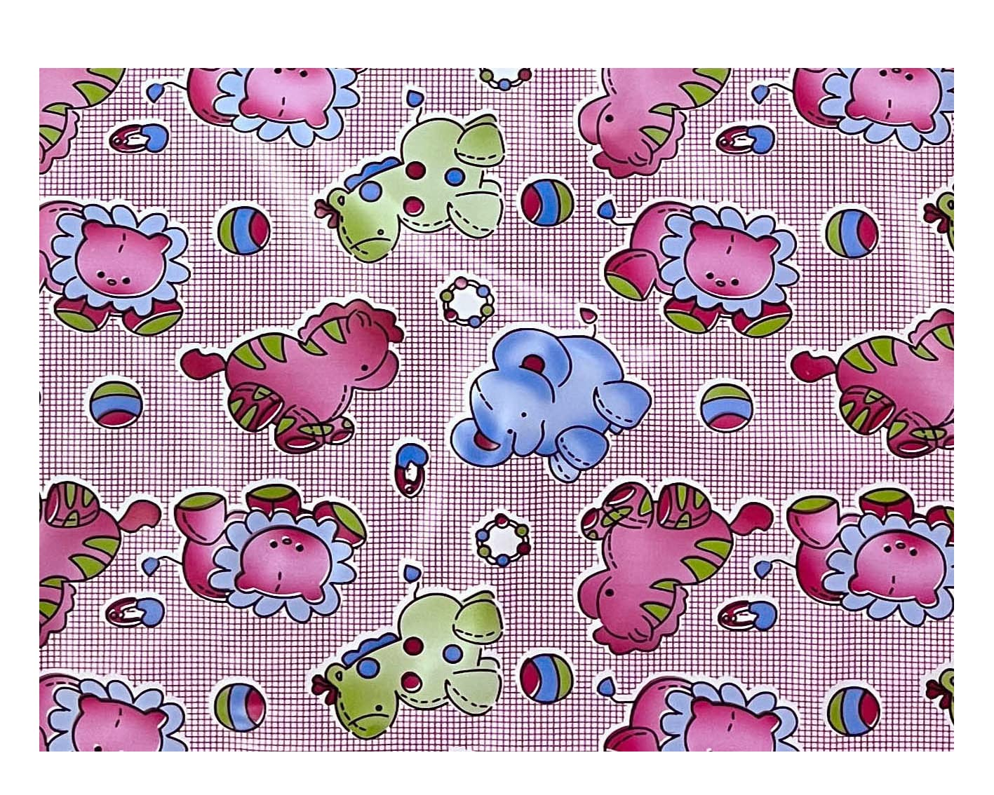 Baby Plastic Sheet/Rubber Sheet for Babies/Bed Wetting Protector / 100 x 150 CM (Dinosaur Pink)-image-12