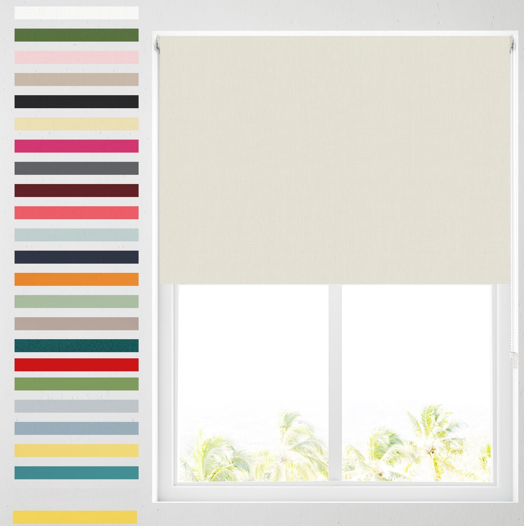 Barnes Blinds - Blackout Roller Blinds for Windows, Custom Cut to Size - Black Out Thermal Fabric Durable Fittings Easy Fit - Roller Blind (Ivory 61cm)