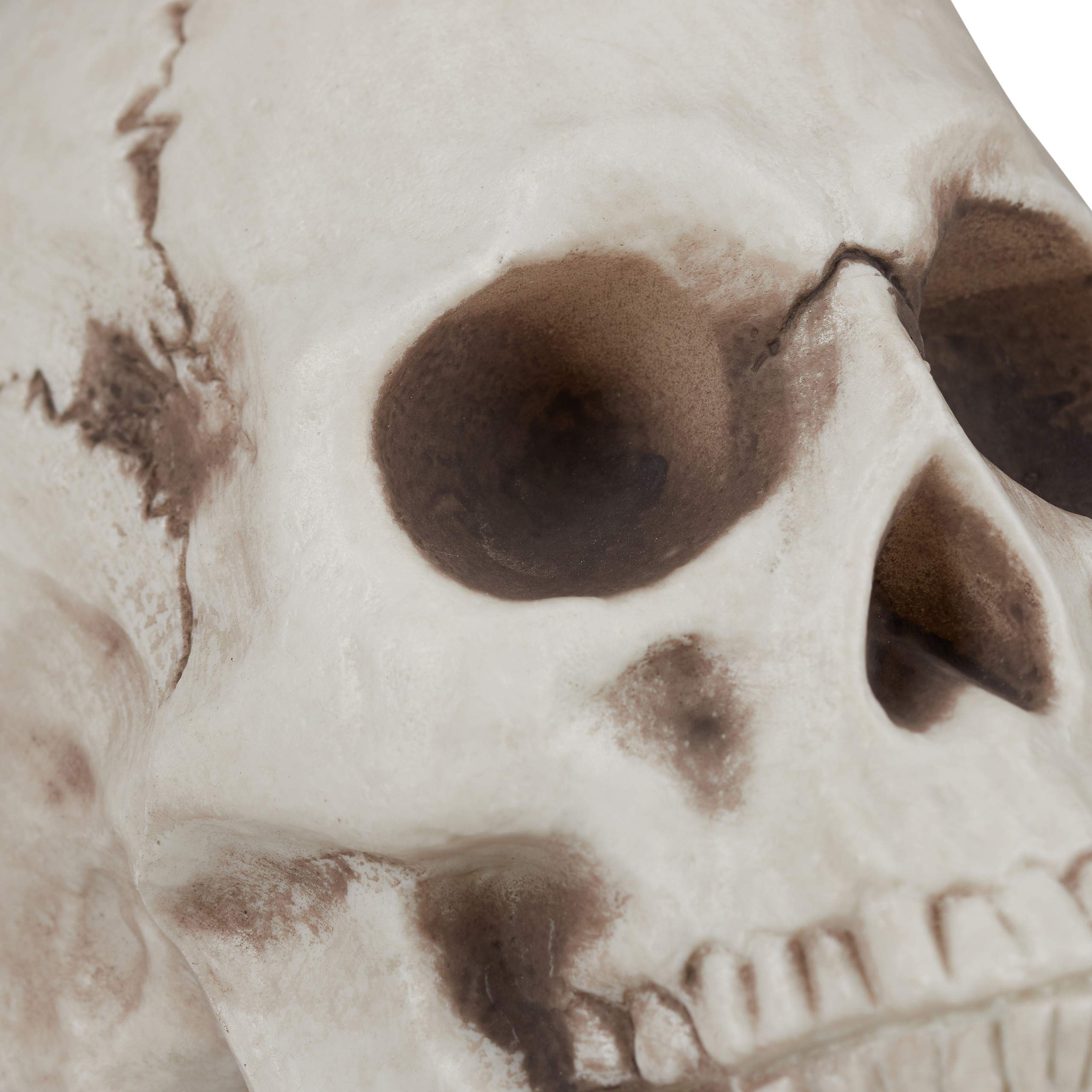 Relaxdays Dekoracyjne kości, 12-częściowy zestaw, Halloween, do użytku wewnątrz i na zewnątrz, kości, czaszka i szkieletowe dłonie, dekoracja horroru, XXL, biały, standardowy