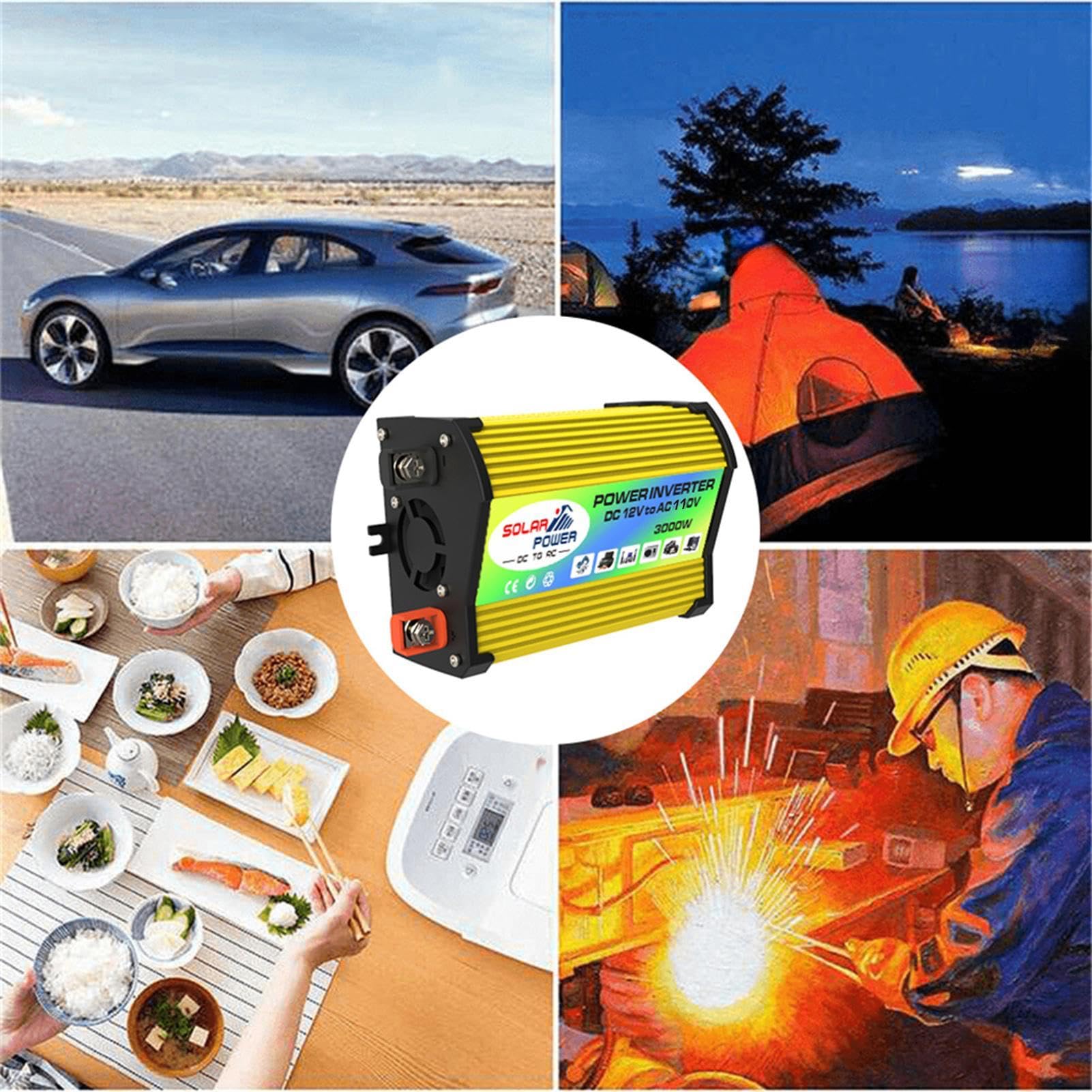 Kit De De Energía Solar Doméstica, Conjunto De Controlador De Inversor | Solar 3000 W, Generador De Energía Portátil Con Dos Puertos De Carga Rápida USB, Fuente De Alimentación De Reserva Po