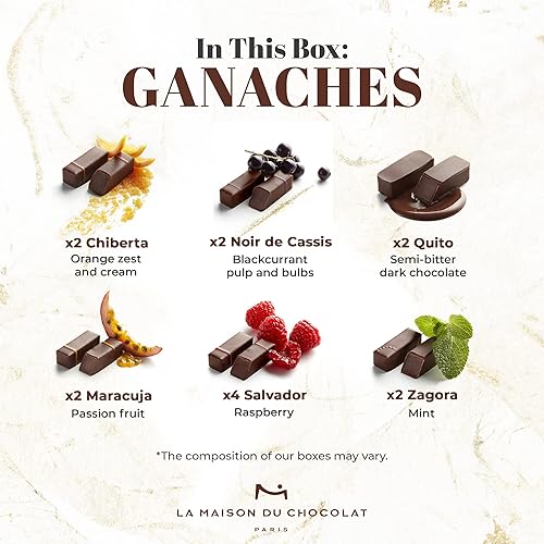 Miniatura 9 de La Maison Du Chocolat Caja de regalo de café de chocolate oscuro y con leche de primera calidad, 40 piezas de chocolate francés gourmet