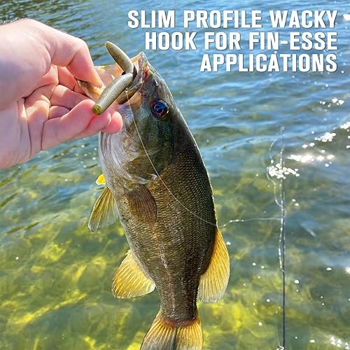 Miniatura 6 de Dovesun 30 ganchos sin malas hierbas, ganchos de pesca con gusanos para pesca de lubina, tamaño 1 # 10 20, ganchos locos para Noke Rig sin platina