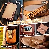 Vista 6 de JinRuiKJ Cuero para Herramientas de Grado A Cuadrado 0.071-0.079 pulgadas de grosor, piezas de cuero curtido vegetal precortadas de 6 x 6 pulgadas