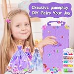 Doll and Accessories Doll with Closet Including-one 11.5 inch Girl Doll, 9 Looks, Rack Dress Shoes Hangers Necklace and Other Accessories