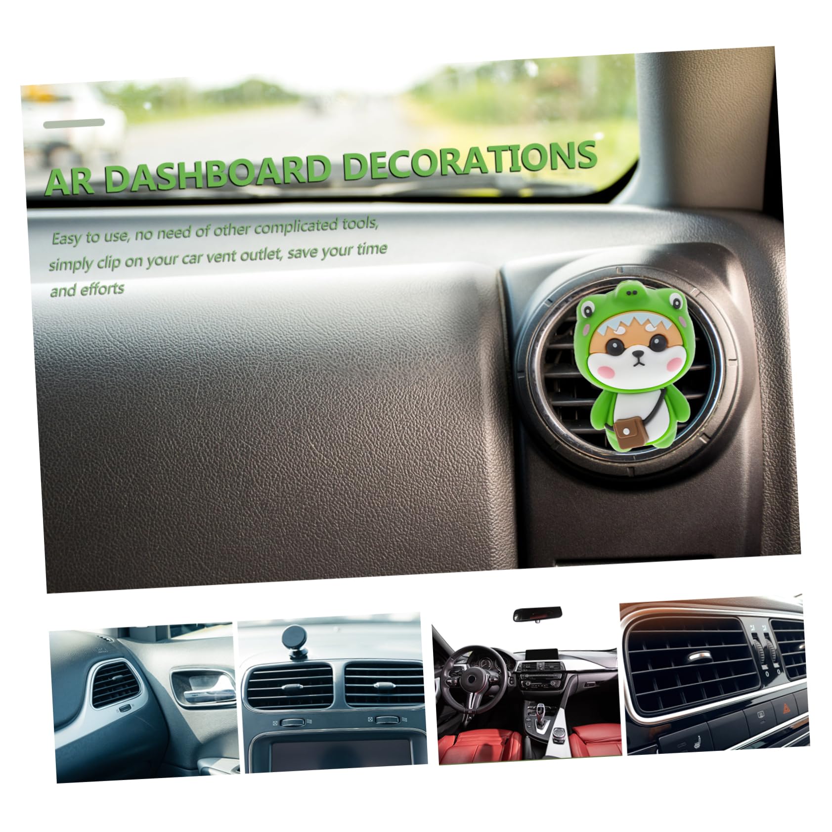 PartyKindom 3pezzi Clip Decorativa Per Ventilazione Auto Diffusore Forma Di Cagnolino Facile Da Installare Accessorio Per Interni Auto Riduce Stress e Affaticamento Durante La Guida