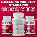 CelluGreen Berberine 1000mg Maximum Potency — 97% Standardized Berberine HCl, 500mg per Capsule | Supports Healthy Blood Sugar, Glucose & Lipid Metabolism | Cardiovascular Support | Non-GMO, Vegan, Made in Canada | 90 Capsules
