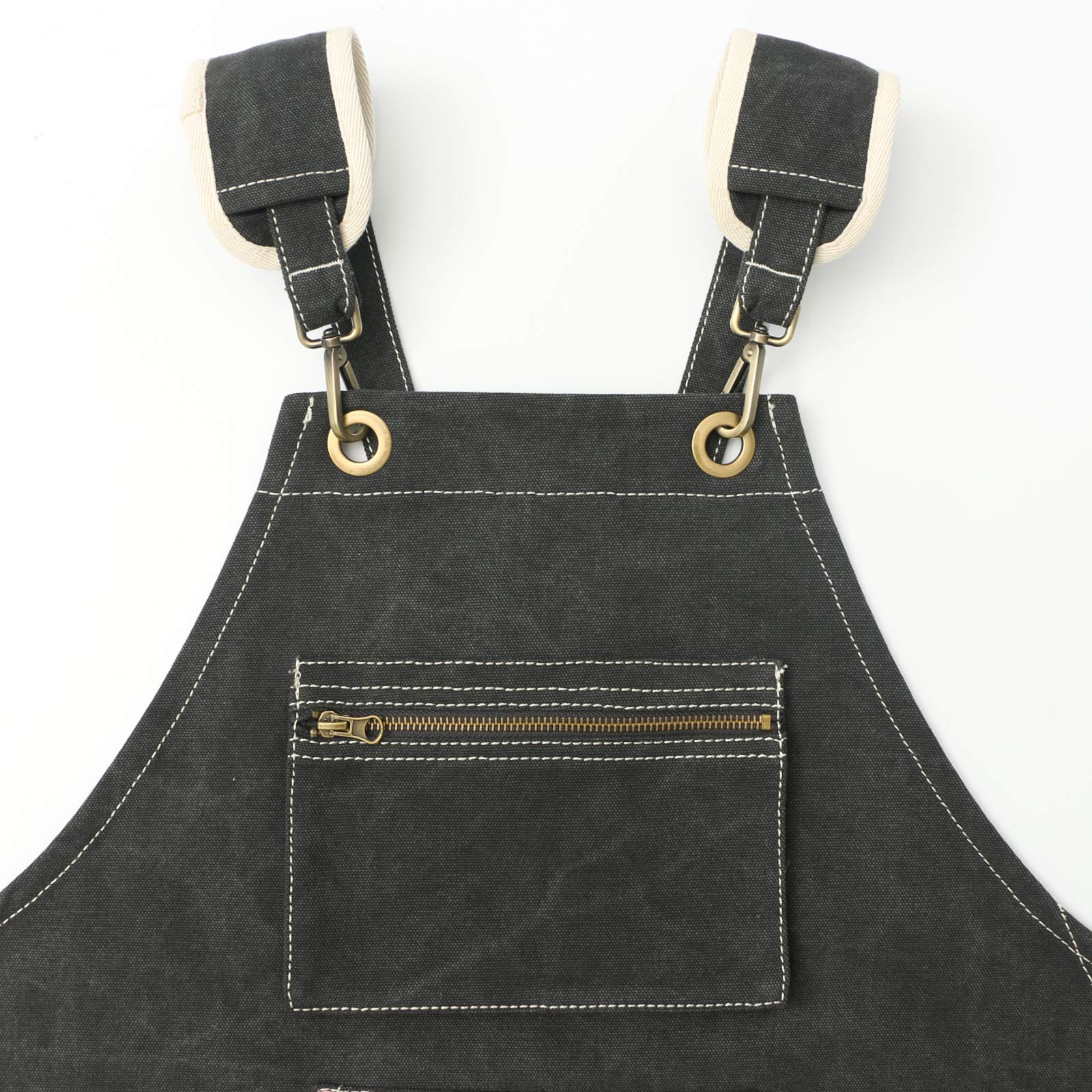 Jeanerlor - Wasserdichte Segeltuch-Schürze aus Baumwolle mit Taschen für Damen und Herren