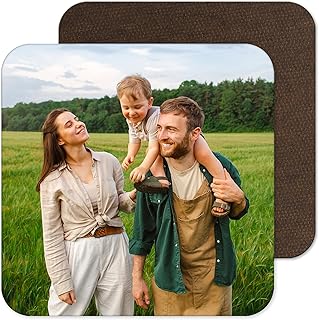 Personalised Coaster Using Your Photos - 1x Single Coaster, 9cm, Square, Gloss, FSC Wood - Decorative Home Accessories, Drink Coasters, Novelty Placemats, Make Your Own Coasters (Square)