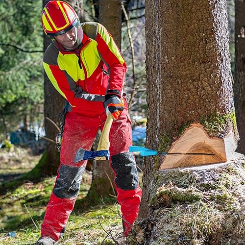 Miniatura 6 de YARDMARIS 4 cuñas de tala de árboles, cuñas de motosierra con púas con bolsa, cuñas para cortar árboles de forma segura (2 x 10 azul + 2 x 8 naranja)