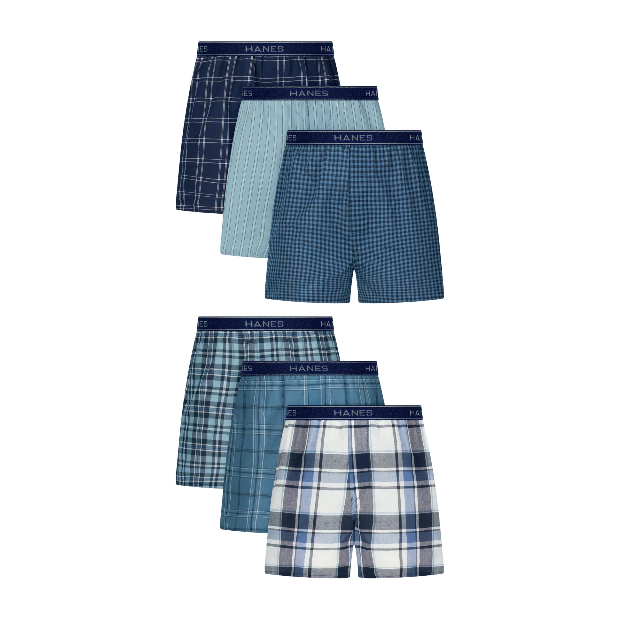 Hanes Men's Underwear Boxers Pack, Cool &amp; Breathable Cotton Underwear, Moisture-Wicking Boxers for Men