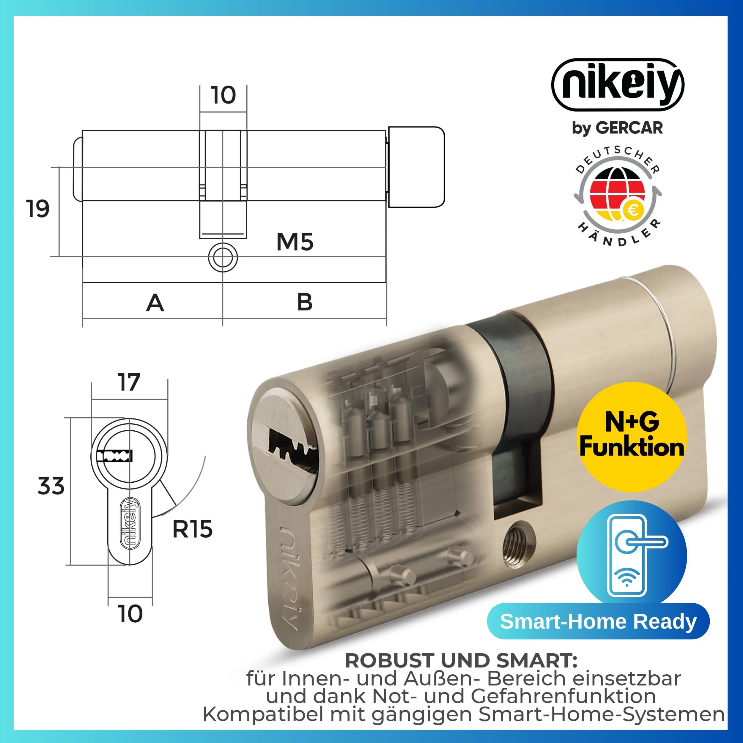 GERCAR 2 Cilindri A Poello, Con Chiusura Siultanea, 2 Cilindri Di