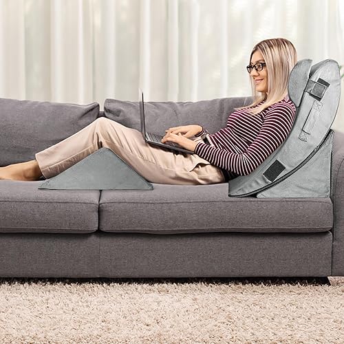 Miniatura 5 de Juego de 4 almohadas de cuña ajustables para dormir, almohada de espuma poscirugía para aliviar el dolor corporal, espalda y piernas, almohada de