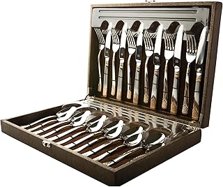 FnS August Premium Stainless Steel Cutlery Set 24-Piece (6 Dinner Spoons, 6 Dinner Forks, 6 Tea Spoons & 6 Dinner Knives) Price In India