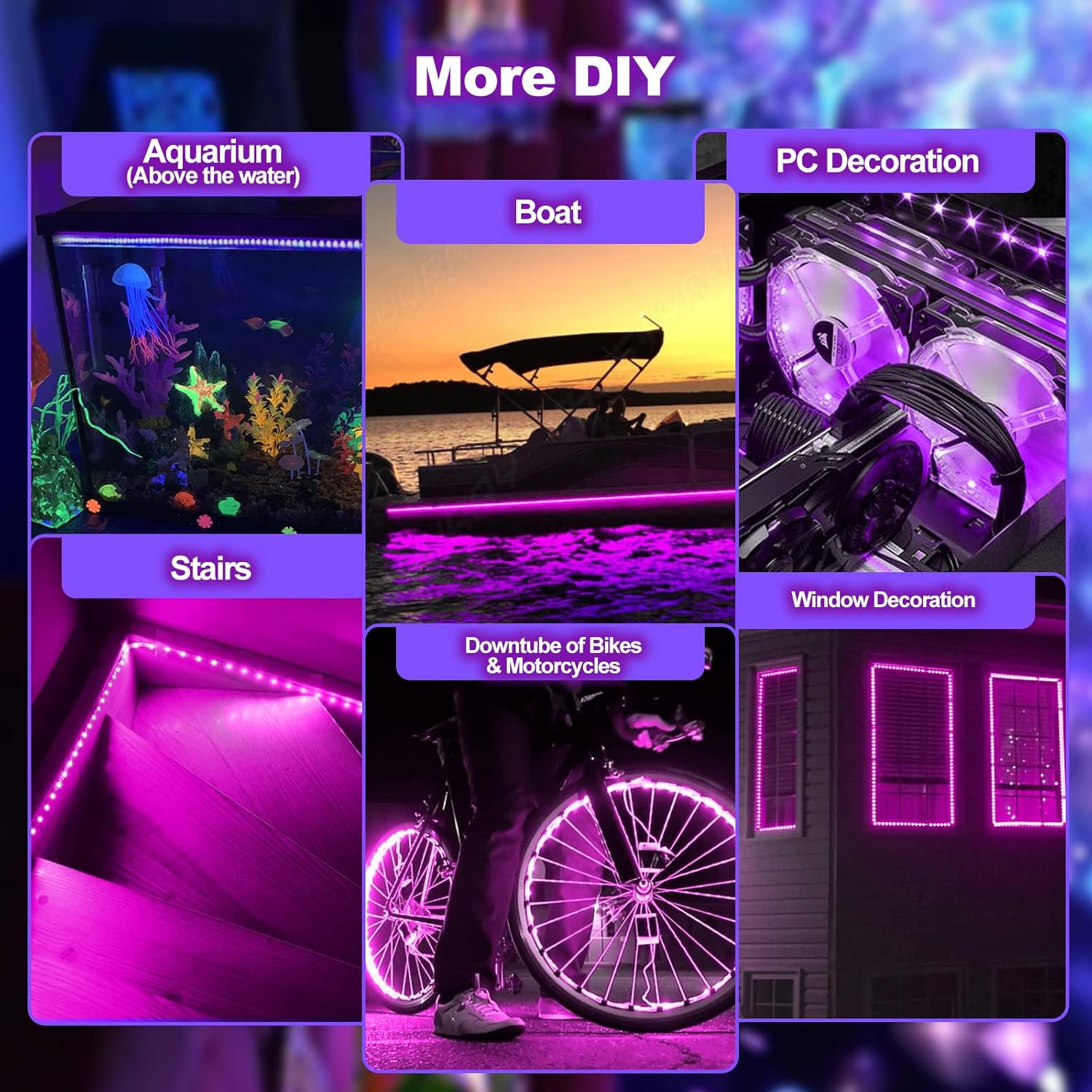YQNLIFA Waterproof 40Ft Black Light Strip, IP65 Black Light Fixtures Kit, 720 LED Strip with 12V Power Supply for Outdoor Indoor Halloween Glow Neon Party Resin Curing Display Cabinet Posters Boat