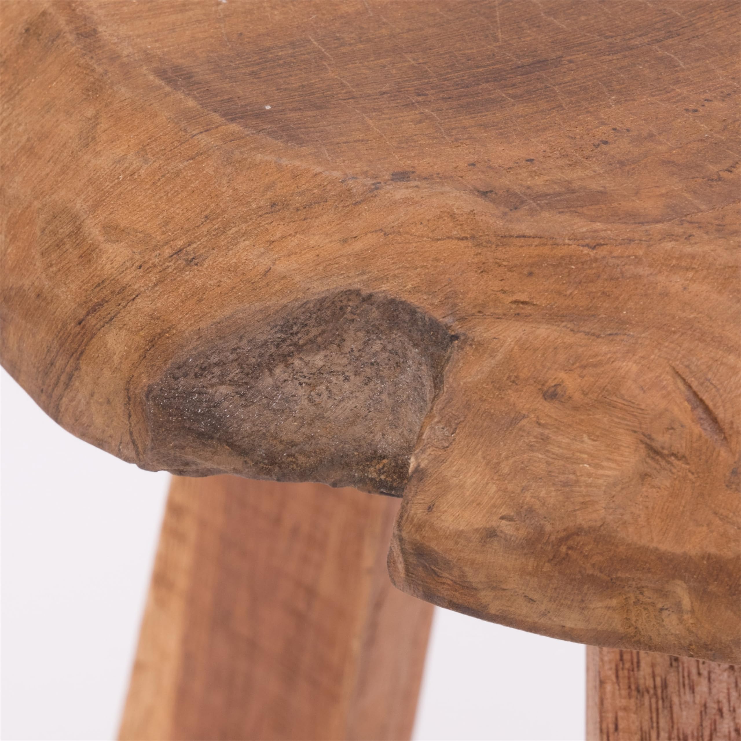 Rustico Sgabello Heidi | Legno di Mogano, 39 cm | Sgabello da mungitura in Legno, Sgabello per Fiori, Sgabello in Legno Naturale, Sgabello Laterale Rotondo