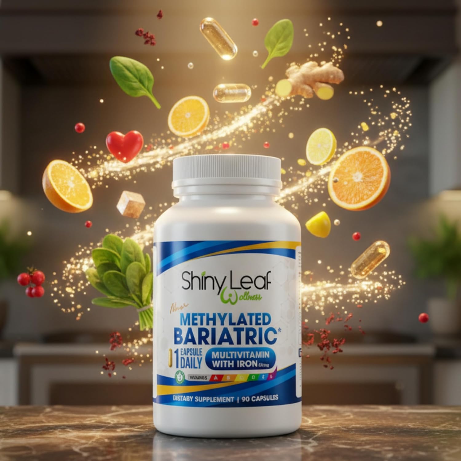 Shiny Leaf Methylated Bariatric Multivitamin with Iron 45mg – Once Daily Capsule, Made in USA, ASMBS Compliant Bariatric Vitamins for Gastric Bypass & Gastric Sleeve, for Men & Women – (180 Count) - Image 9