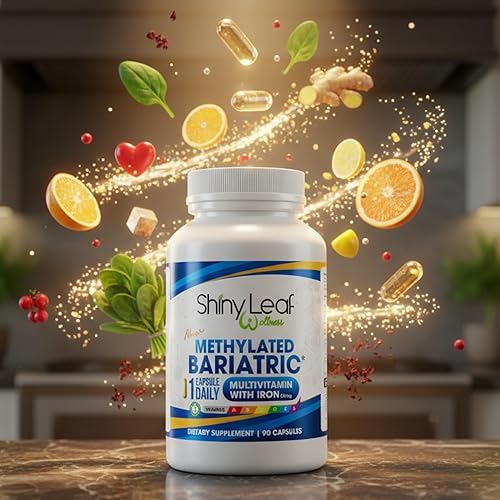 Miniatura 9 de Shiny Leaf Multivitamínico bariátrico metilado con hierro 45 mg – Cápsula una vez al día, fabricado en Estados Unidos, vitaminas bariátricas