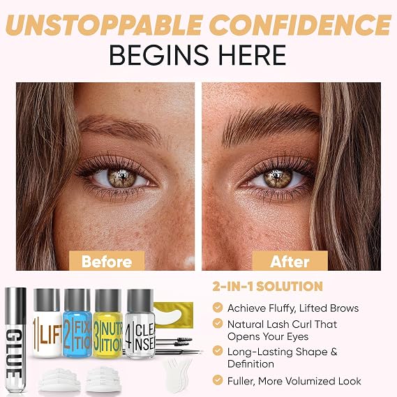 Elevate the Beauty Lash Lift & Eyebrow Lamination Kit with Tools and Guide